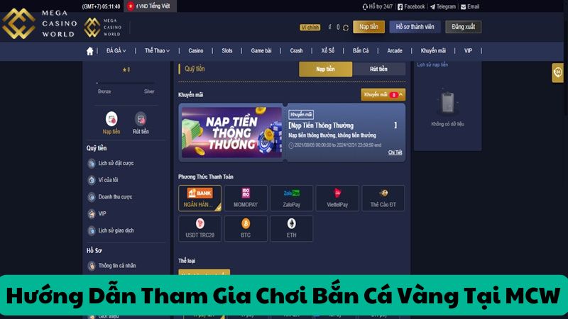 Hướng Dẫn Tham Gia Chơi Bắn Cá Vàng Tại MCW