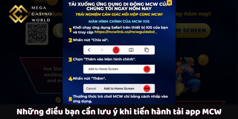 Những điều bạn cần lưu ý khi tiến hành tải app MCW